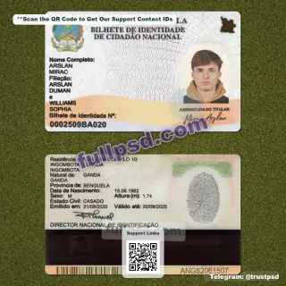 Angola ID Card V1 PSD File