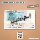 Argentine ID Card PSD V1 back layout example for download