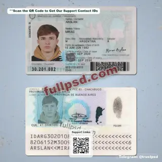 Argentine ID Card V1 PSD File