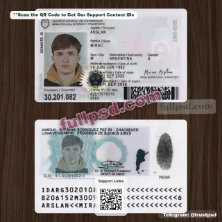Argentine ID Card V2 PSD File