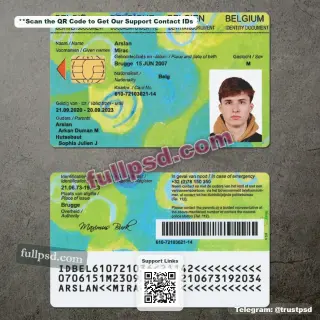 Belgium Child ID Card PSD File