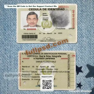 Bolivia ID Card PSD File