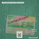 Cameroon ID Card PSD back side example