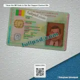 Cameroon ID Card PSD front layout example for download