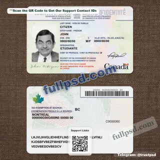 Canada ID CARD PSD File