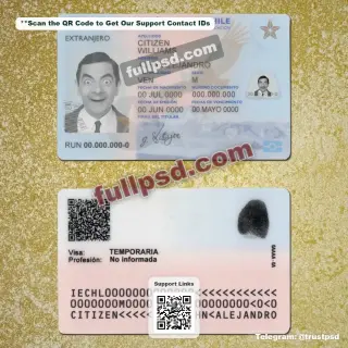 Chile ID Card PSD File