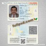 Columbia ID Card PSD V1 two-sided picture example for digital download