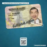 Columbia ID Card PSD V2 front side picture example for digital download
