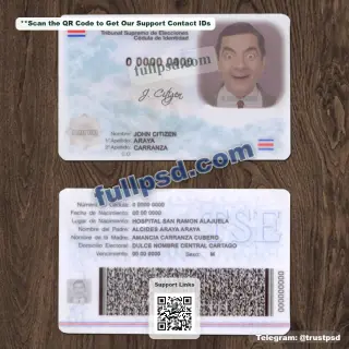 Costa Rica ID Card V1 PSD File