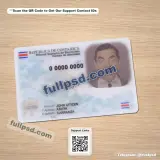 Costa Rica ID Card PSD V1 front detail preview