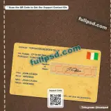 Cote Divoire ID Card PSD back side picture available for download