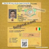 Cote Divoire ID Card PSD front and back view reference preview