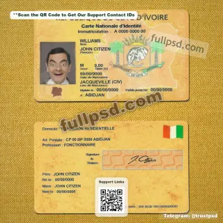 Cote Divoire ID Card PSD File