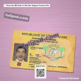 Cote Divoire ID Card PSD front side editable preview for download