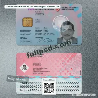 Croatia ID Card V1 PSD File