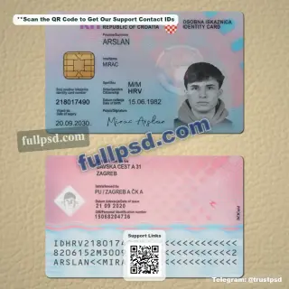 Croatia ID Card V2 PSD File