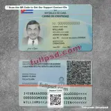 Cuba ID Card PSD front and back view preview