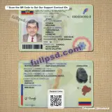 Ecuador ID Card PSD front and back view layout example for download