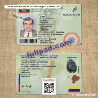 Ecuador ID Card PSD File
