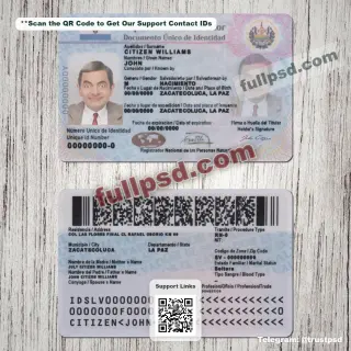 El Salvador ID Card PSD File