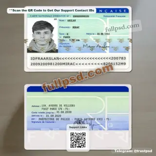 France ID Card V1 PSD File