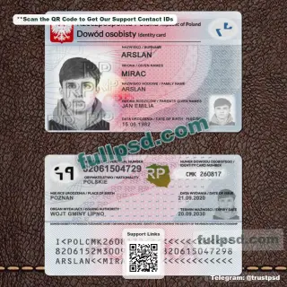 Poland ID Card V1 PSD File