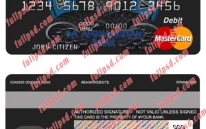 Afghanistan Da bank mastercard psd template