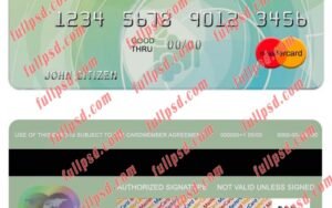 Afghanistan International bank mastercard psd template