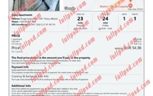 download Albania hotel booking Confirmation pdf and word template