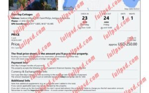 download Antigua Barbuda hotel booking Confirmation pdf and word template