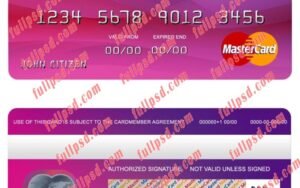Argentina bank Credicoop mastercard psd template