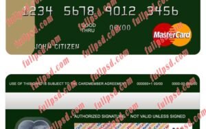 Austria Alliance bank mastercard psd template