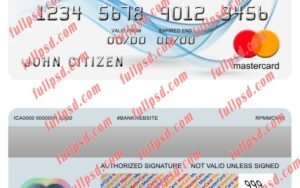 Azerbejan AFB bank mastercard psd template