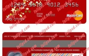 Bahamas Scotia bank mastercard psd template