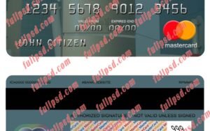 Bahrain Eskan bank mastercard psd template