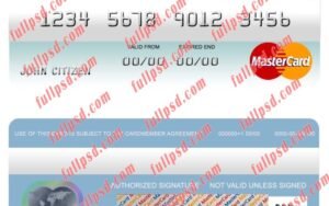 Benin Atlantique bank mastercard psd template