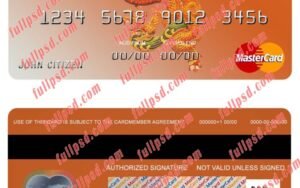 Bhutan Druk PNB bank mastercard psd template