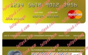 Bhutan T bank mastercard psd template