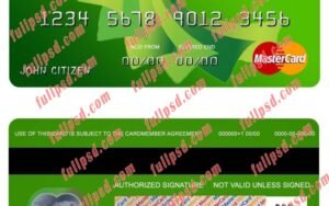 Bolovia Ganadero bank mastercard psd template