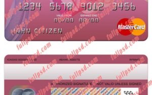 Bosnia and Herzegovina Addiko bank mastercard psd template