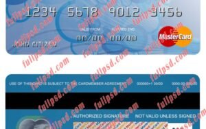 Bosnia and Herzegovina Ata bank mastercard psd template