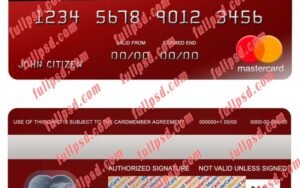 Brunei CIMB bank mastercard psd template