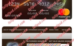 Bulgaria Post bank mastercard psd template