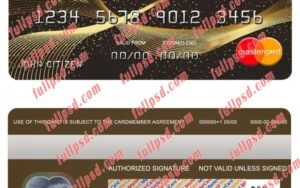 Bulgaria United bank mastercard psd template