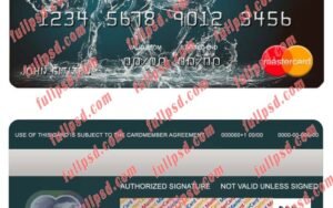 Burkina Faso Atlantique bank mastercard psd template