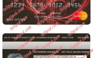 Burkina Faso United bank Africa mastercard psd template