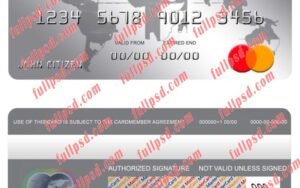 Cambodia Union Commercial bank mastercard psd template