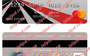 Cameroon Afriland First bank mastercard psd template