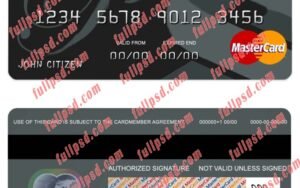 Cameroon SCB bank mastercard psd template