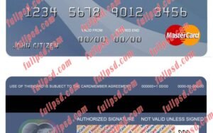 Canada Montreal bank mastercard psd template
